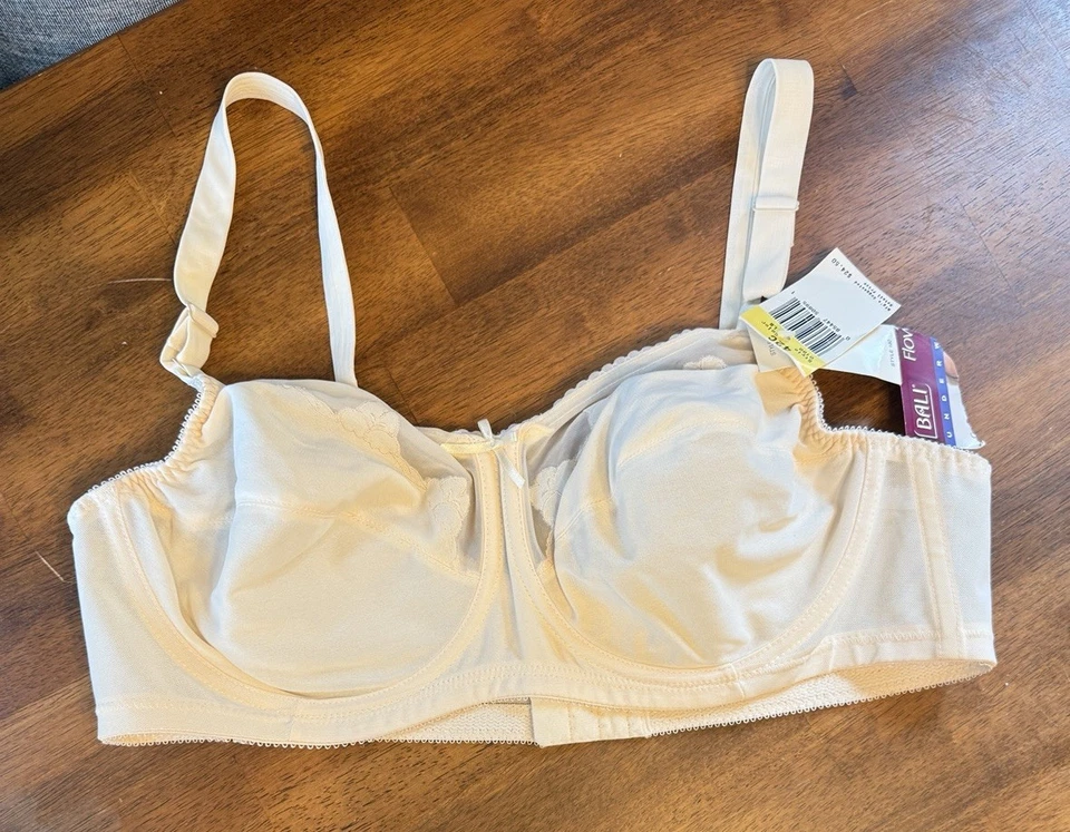 Sujetador con aros Bali para mujer con flores, beige claro 42C Foto 2 de 4