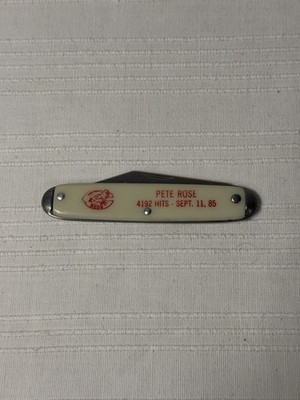 VINTAGE USA KNIFE PETE ROSE 4192 HITS 9/11/85 USED