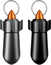2 Packs Pill Keychain, Case, Waterproof Holder, Black Dark Grey