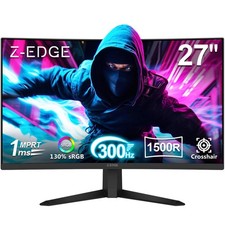 Z-Edge 27 inch Curved Gaming Monitor, FHD 1080P 300Hz 280Hz 240Hz Curved Moni...