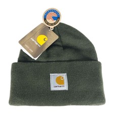 Image of Carhartt Unisex OS Green Acrylic Knit ESPN The Party Logo Cuffed Beanie Hat NWT