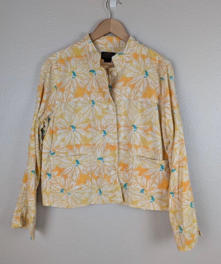 Pendleton Women's Spring Summer Buttery Yellow Wh… - image 1