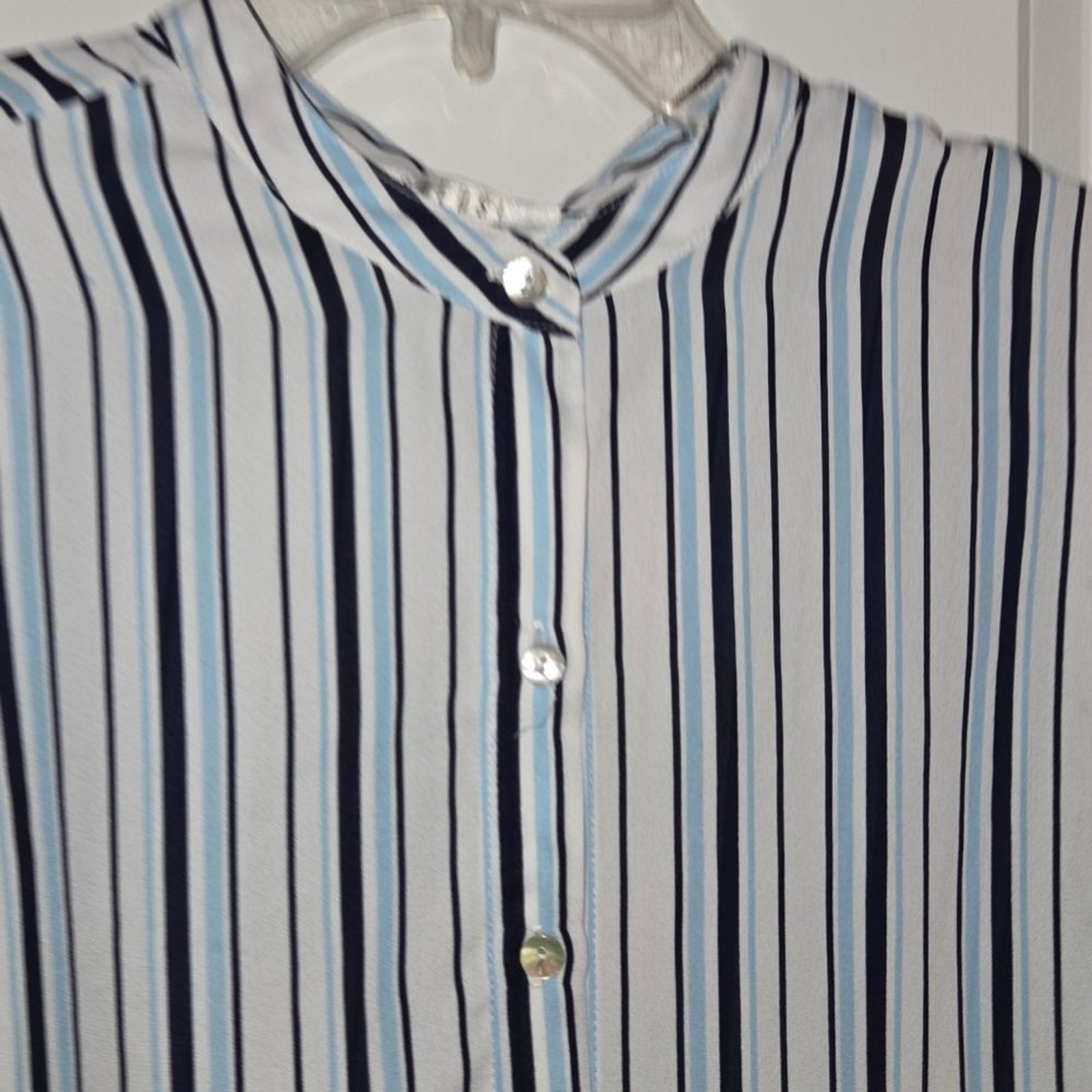 Spense Pinstriped Button Front Blouse - image 6