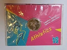 2011 London 2012 Olympics Brilliant Uncirculated Athletics Fifty Pence 50p Coin
