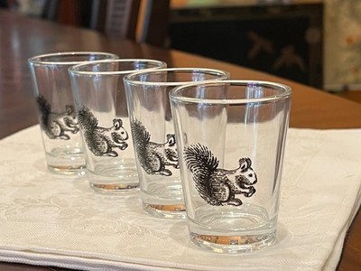 Squirrel Shot Glasses Set of Four - One Ounce - Please READ description