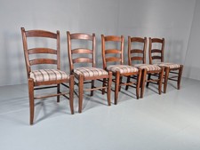 5 Hardwood Dining Chairs Modern Shaker Style Tartan Seats  EB11173 VDIN