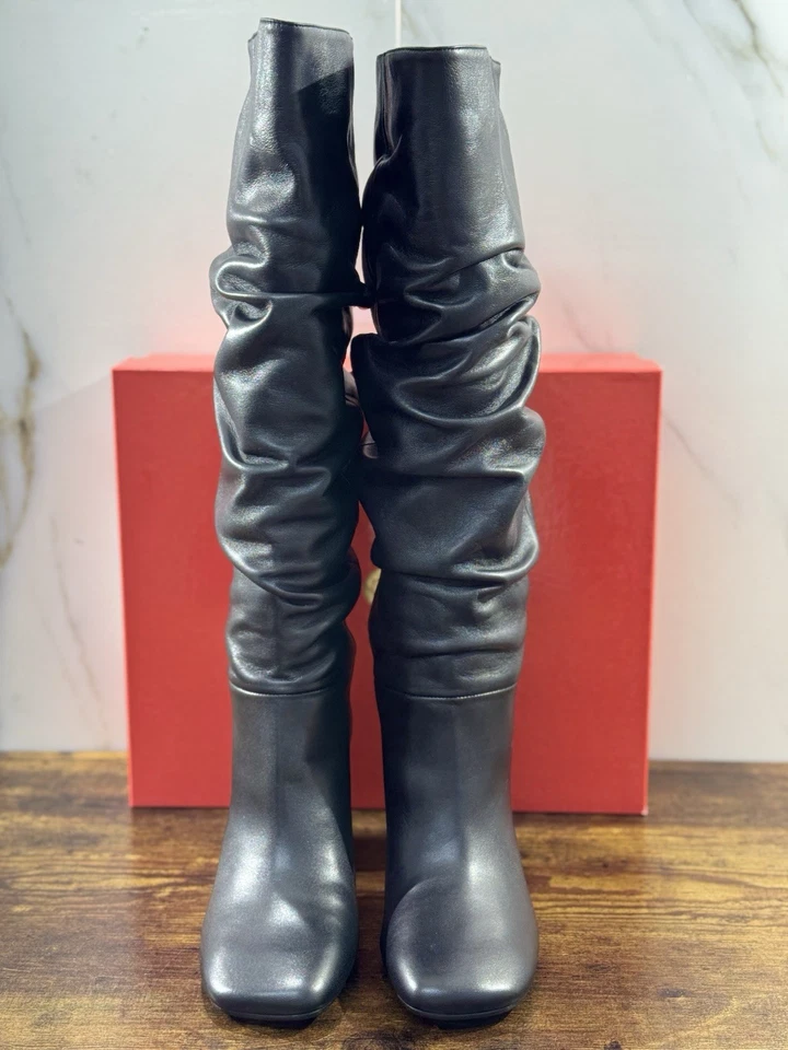 WO Milano Bottes Femme Cuir Noir Super Doux Casual Tacco Luxe 39 - Photo 2/4