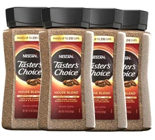 4 Jars Nescafe Taster's Choice Instant Coffee House Blend 14 OZ Each Jar