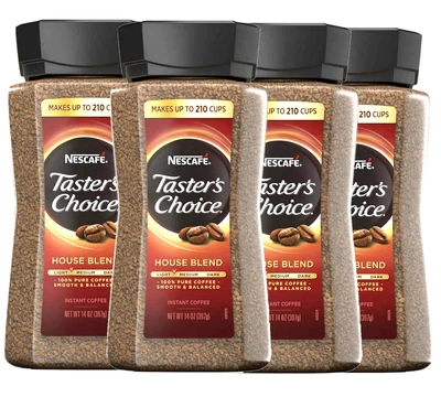 NESCAFÉ 4 Jars Nescafe Taster's Choice Instant Coffee House Blend 14 OZ Each Jar
