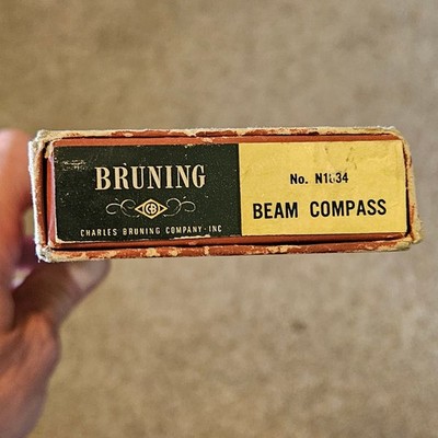 Vintage Bruning U.S.A 13'' Beam Compass Drafting Tool 1834