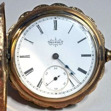Antiguo Reloj Bolsillo Elgin 1903 Estuche Cazador Lleno de Oro 7j 6s Funciona