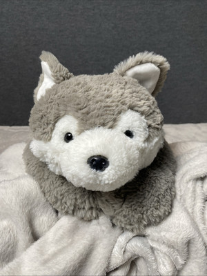 Vintage Aurora Japan Dog Plush Husky Wolf Puppy Laying 20''L Toy Pet Lovey 2002