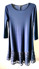Tiana B. Navy Blue Dress Sequin Made in USA Size 6 Layering