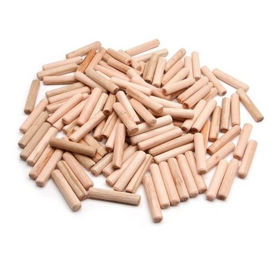 100 Pack Wooden Dowel Pins 3/8'' 10mm Fitting Rod Joining Connector Pin Flutes...