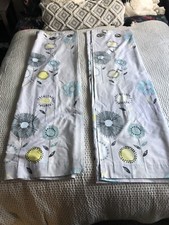 Next Curtains Retro Flowers blue 66”x54”