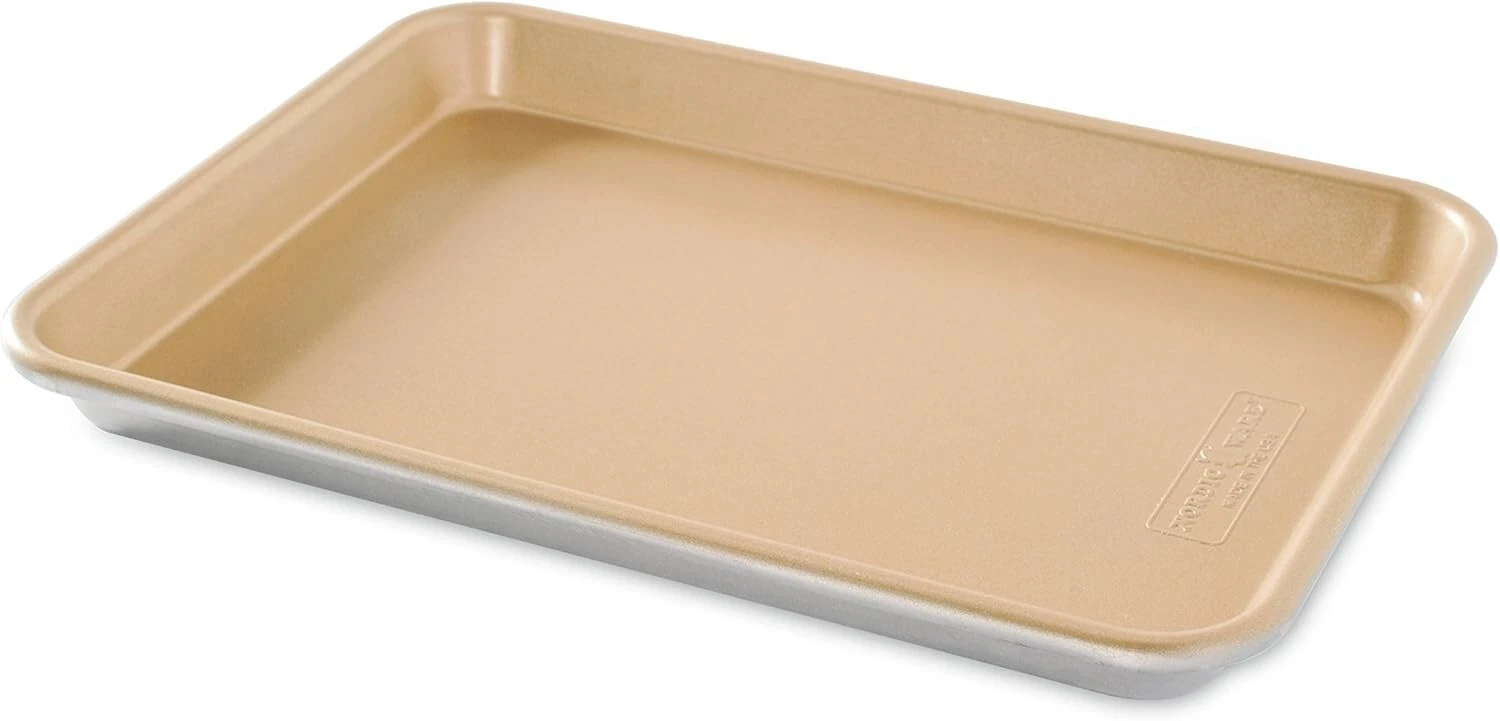 Nordic Ware Naturals Aluminum NonStick Baker's Quarter Sheet 1 Count, Gold