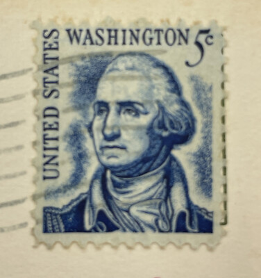 切手05 1967 George Washington Five Cent Blue United States Postage Stamp
