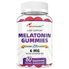Melatonin 6mg Gummies with B6 - Blueberry Flavor (60 Gummies)