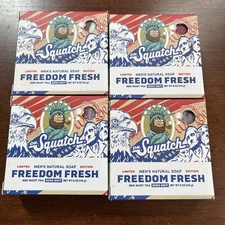 4 DR. Squatch Freedom fresh Limited Edition Zero Grit Men’s Soap 5oz Each Lot