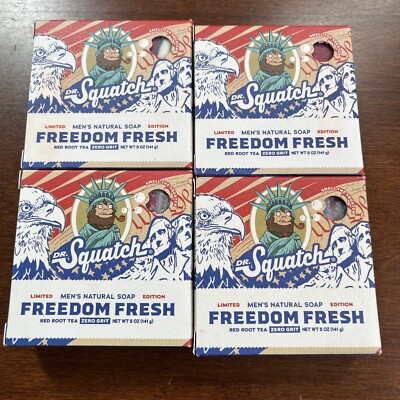 4 DR. Squatch Freedom fresh Limited Edition Zero Grit Men s Soap 5oz Each Lot