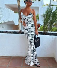 White Ruffled Polka Dot Dress