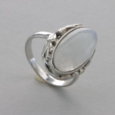 Oval Rainbow MOONSTONE Ring - Multiple Sizes - 925 STERLING SILVER Rhodium 104e