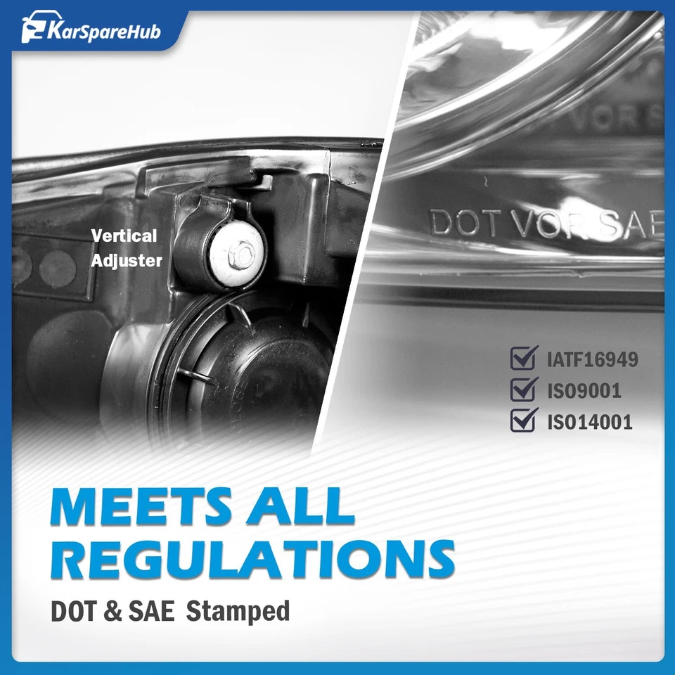 Headlights Assembly For 2006-2013 Chevy Impala Headlamps with bulbs Left+Right Foto 3 de 4