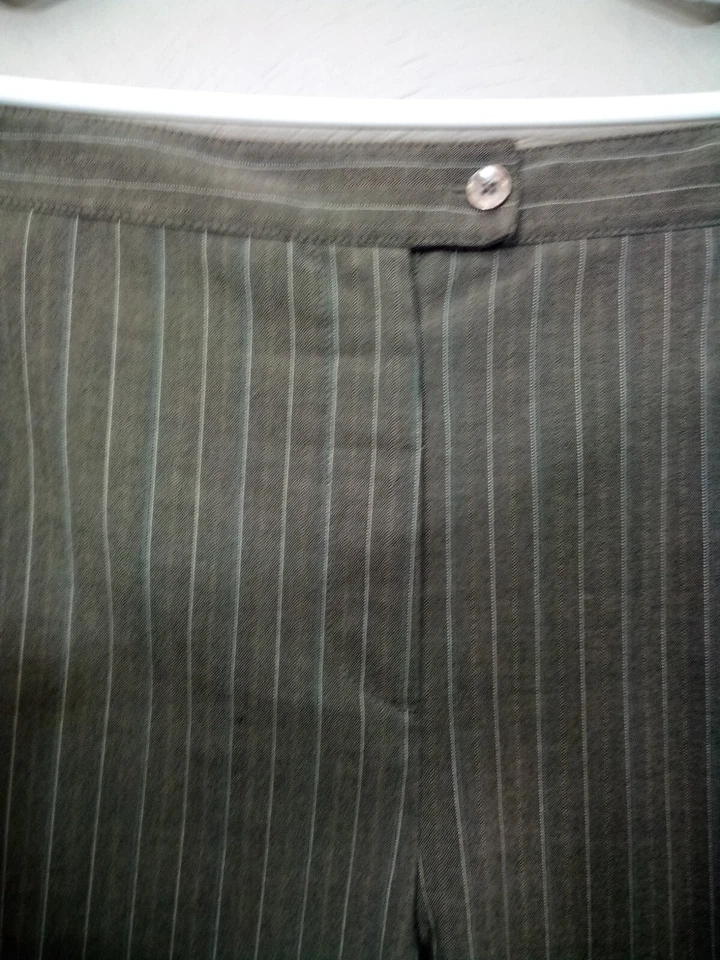 Maggie Barnes Womens Size 6 Tall Brown Pinstripe Stretch Dress Pants - Image 4 of 4