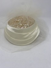 Wedding, Bride, Art Deco hat. Ivory with netting ,Sequin Top