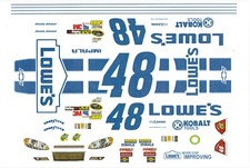 48 Jimmy Johnson Lowes 2012 White Chevy 124th Scale Nascar Waterslide Decals