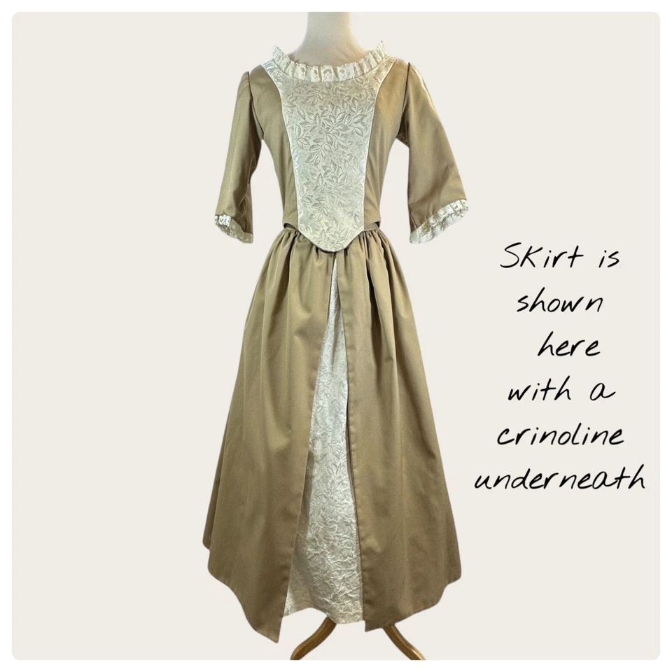 Talla S Colonial Outlander Siglo XVIII Pradera Guerra Civil 2 piezas Vestido Disfraz ¡COMPLETO!! Foto 4 de 4