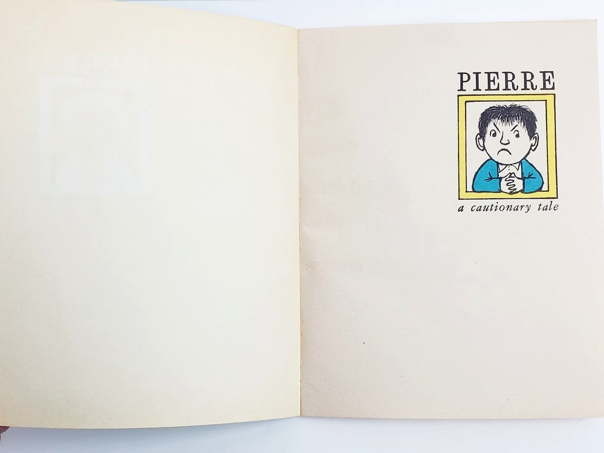 Vtg Pierre a Cautionary Tale Book by Maurice Sendak 1962 Paperback