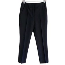 Veronica Beard Straight Leg Pintuck Trousers Pants Suit High Rise Black 4