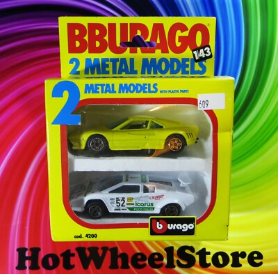 BBURAGO  MINT in Box 1/43  FERRARI GTO & LAMBORGHINI COUNTACH 5000 S   O3-100920