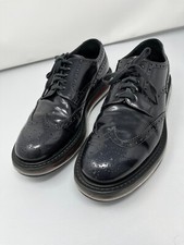 Prada Levitate Black Leather Brogue Wingtip AirSole Derby Shoes Size 7 Men