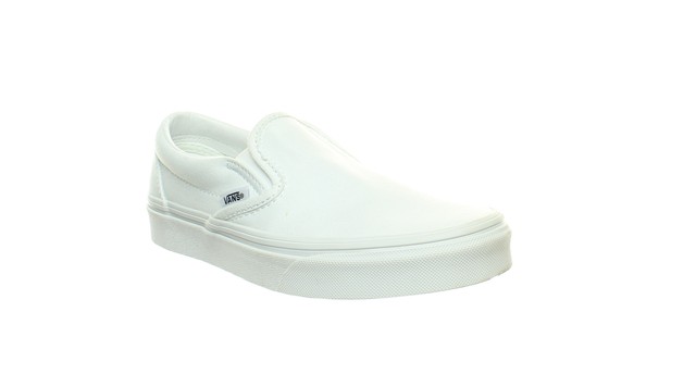 white slip on vans size 6
