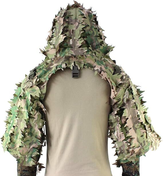 Sniper Ghillie Viper Hood with 3D Laser-Cut Leaves, Tactical