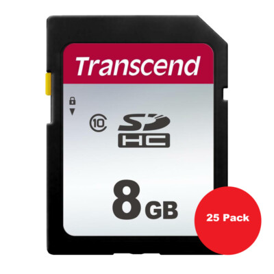 25 x Transcend 8GB Class 10 SDHC Secure Digital Memory Card   