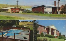 Hilltop Manor Motel Pendelton Oregon OR Pool Multiview Vintage Postcard D23