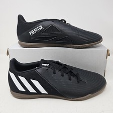 Mens Adidas Predator Edge.4 SALA Black Gum Indoor Soccer Shoe / GX0024 / Size 12