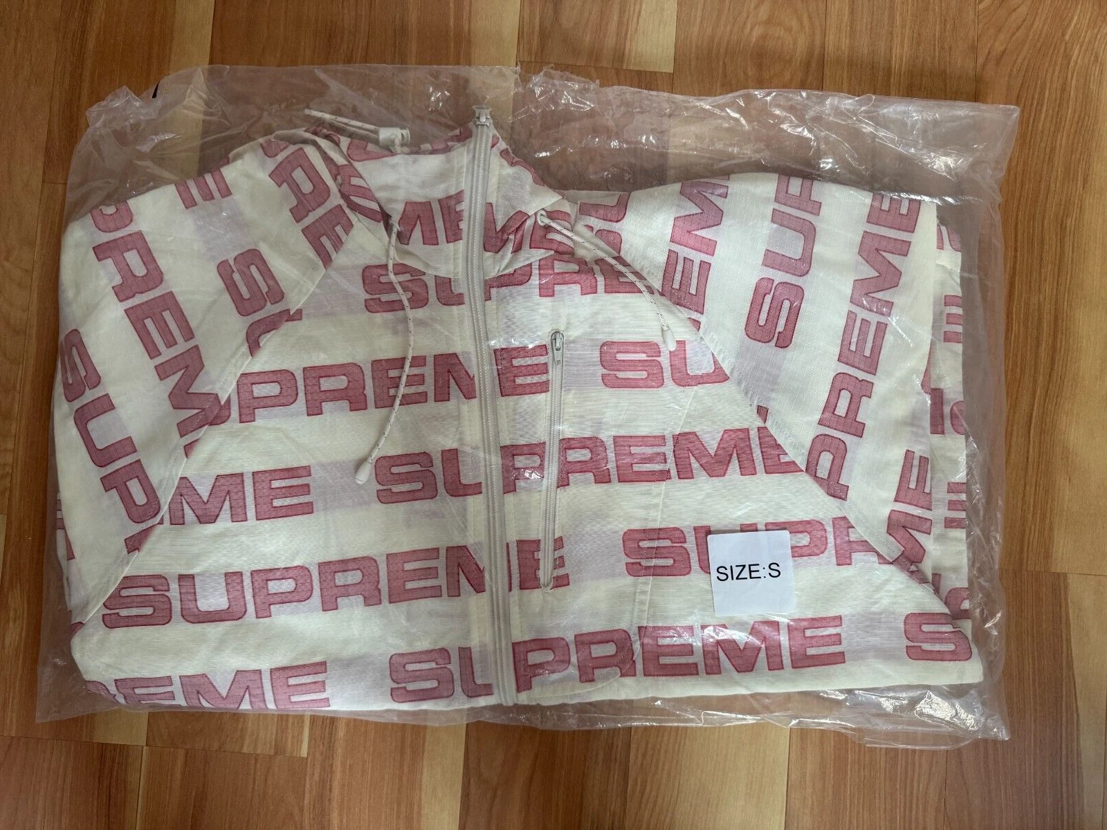 Veste de survêtement à capuche Supreme 21FW logo ripstop naturel taille S 100% authentique