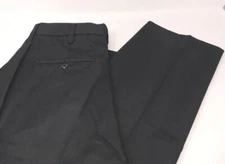 EWC Wrinkle Free Black Work Pants 30 x 33, Flat Front, Made in USA, Perm Press 