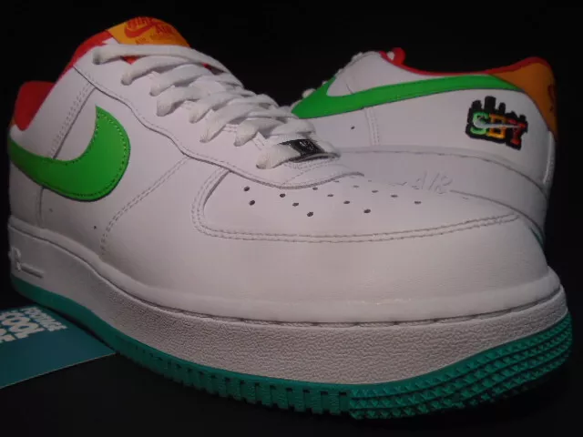NIKE AIR FORCE 1 '07 LE SHIBUYA SBY Co.JP WHITE GREEN ORANGE BLUE CQ7506-146 9.5