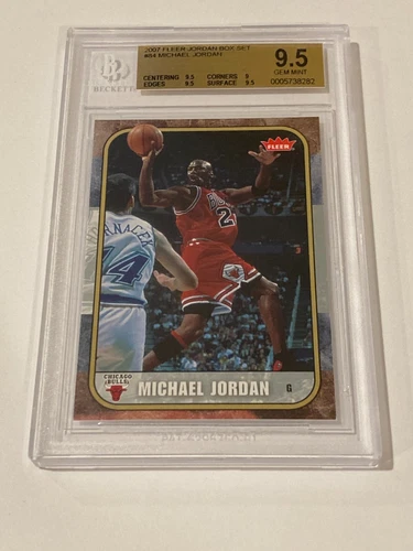 Michael Jordan 2007 Fleer Jordan Box Set Beckett BGS 9.5 Gem Mint Graded Card 84