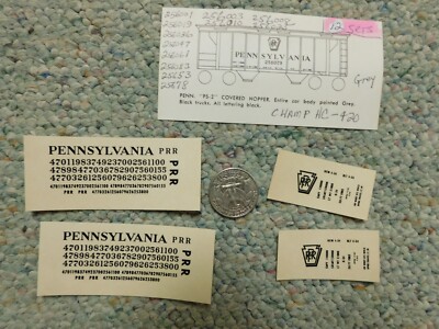 Champ decals HO HC-420 Pennsylvania PS-2 covered hopper DECALS ONLY S34