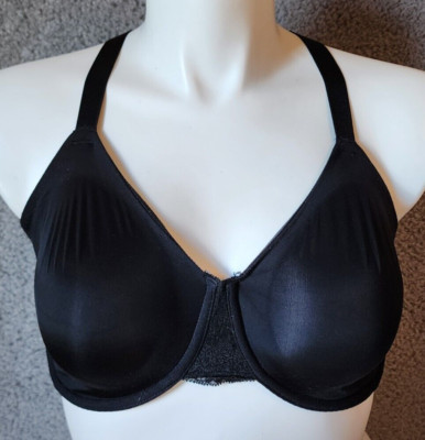 Wacoal Lace Impression Satin Seamless Underwire Bra Racerback Black 851257 36G