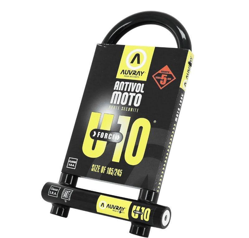 Antivol Uforce10 Auvray d.18mm certifié classe SRA avec anse blindée anti-coupe