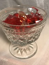 VTG ANCHOR HOCKING WEXFORD Clear Pattern Glass Dessert Sherbet Cups  Set Of 4