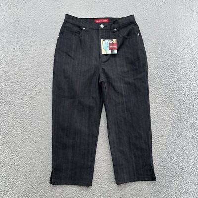 Vintage Gloria Vanderbilt Black Denim Capri Jeans Women's Size 10 Petite  NEW