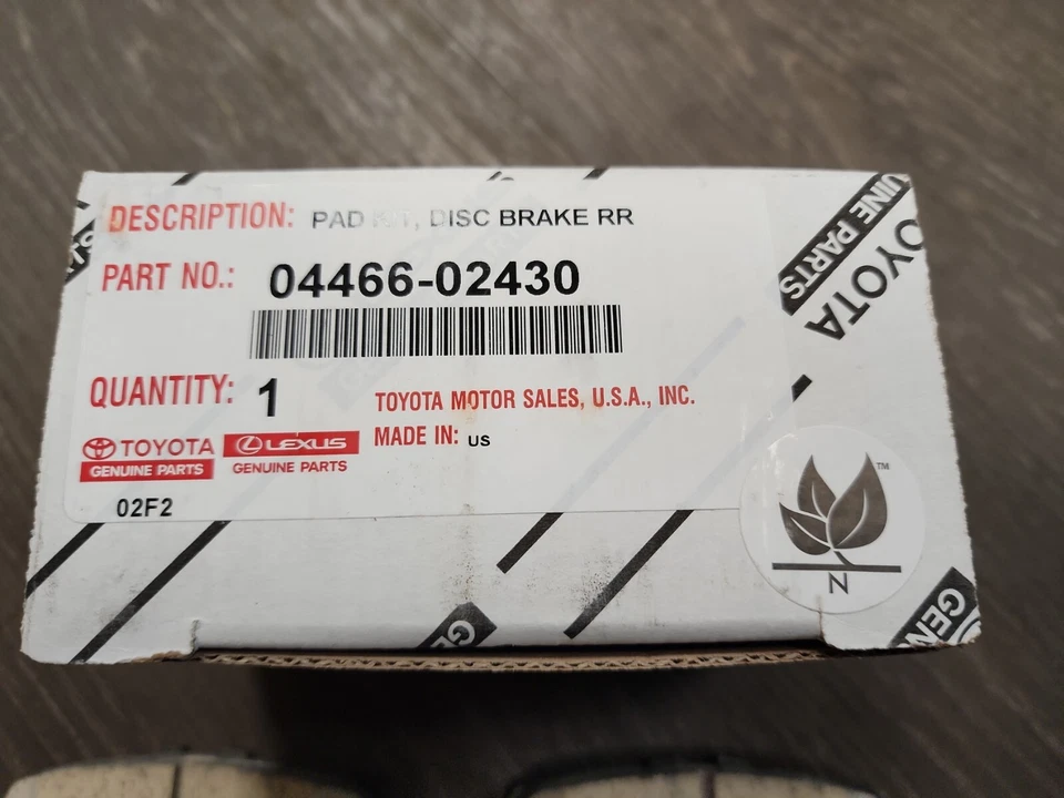 2020 - 2023 Toyota Highlander Genuine Rear Brake Pads Set of 4 04466-02430 OEM - Image 3 of 3